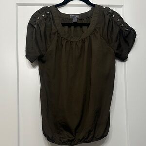 Olive Studded Blouse